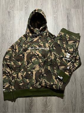 Aape hoodie + sweat pants set Authentic by Bape camo AOP mens XXL